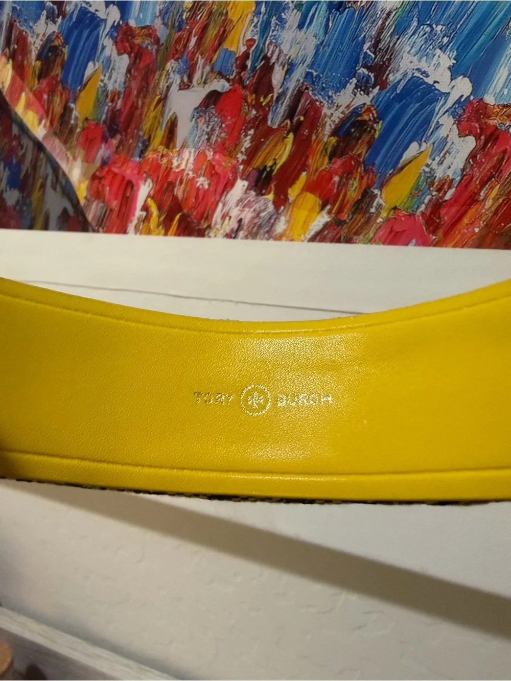 Tory Burch Beige and Navy Blue Logo Headband
